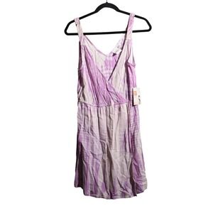 NWT Rip Curl Marina Tie Dye‎ Dress Purple Beach Surf Coastal Festival Boho Y2K L